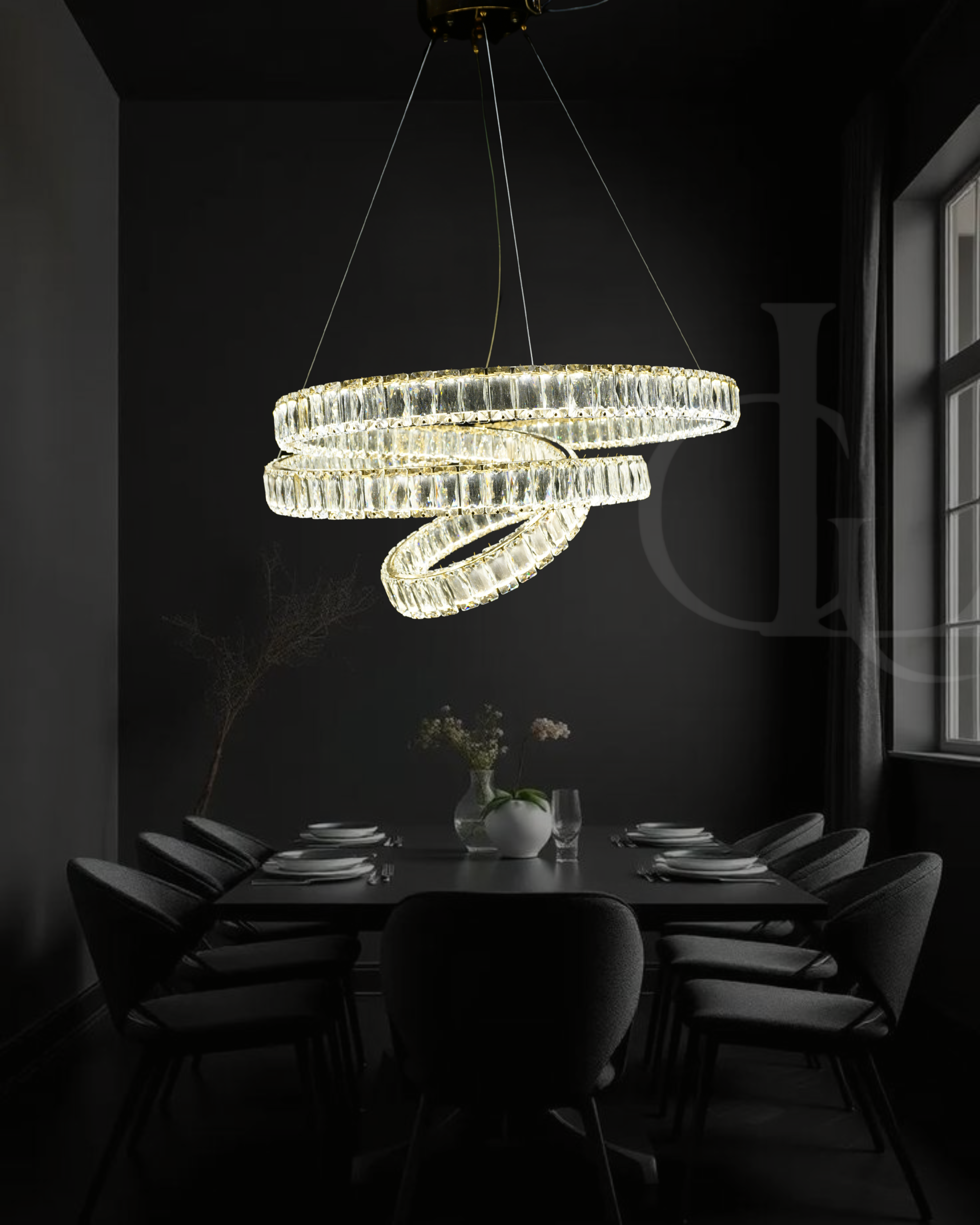 Echo of Lights (Gold, Crystal, LED) Chandelier